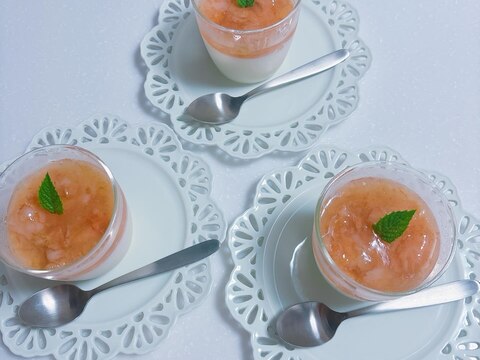 生クリームは使わない!桃のパンナコッタ